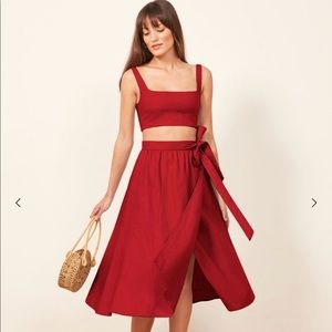 The Reformation Molto Two Piece - Red size small